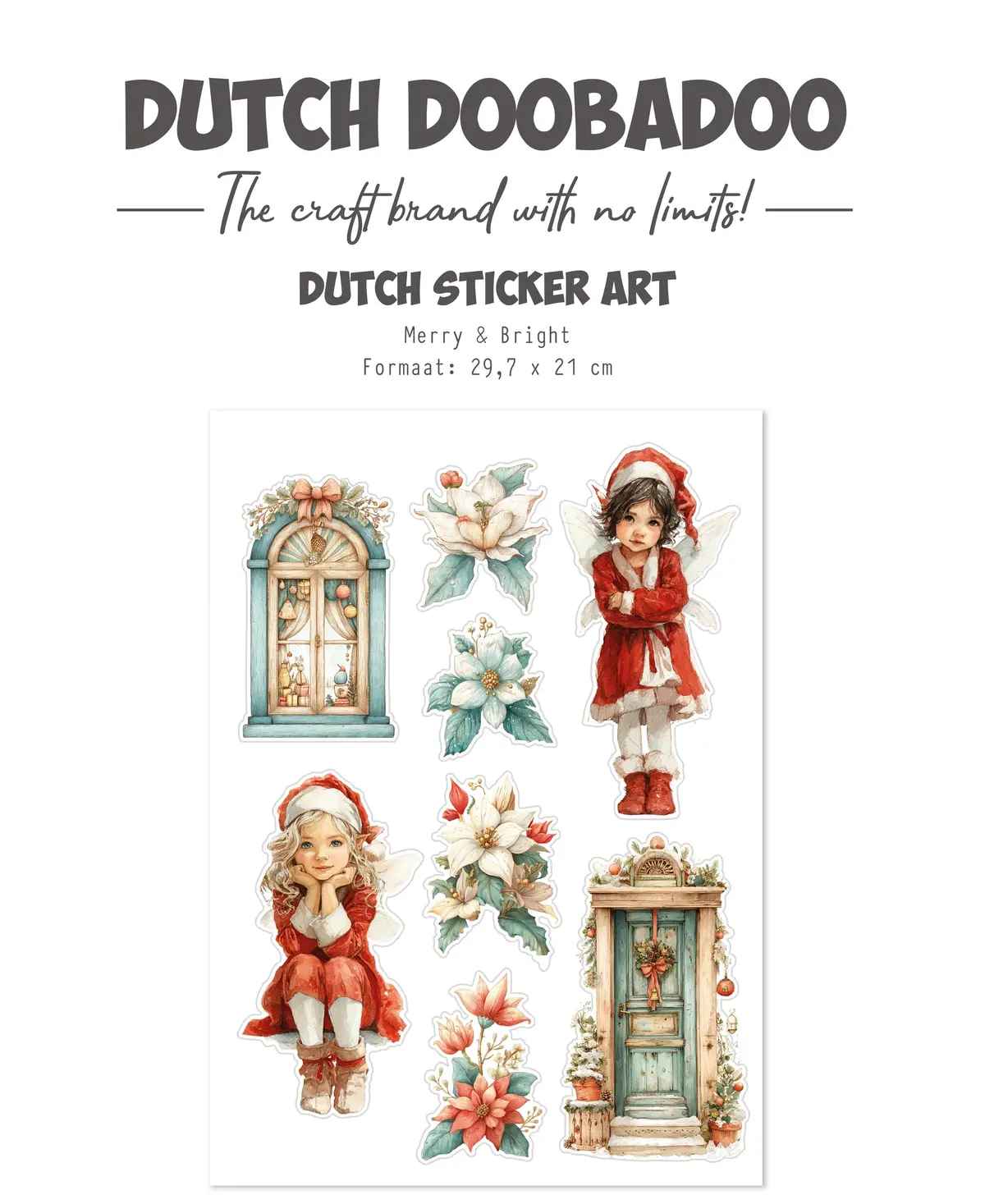 Dutch Doobadoo Ddbd A4 Transparent Stickers Merry & Bright 1