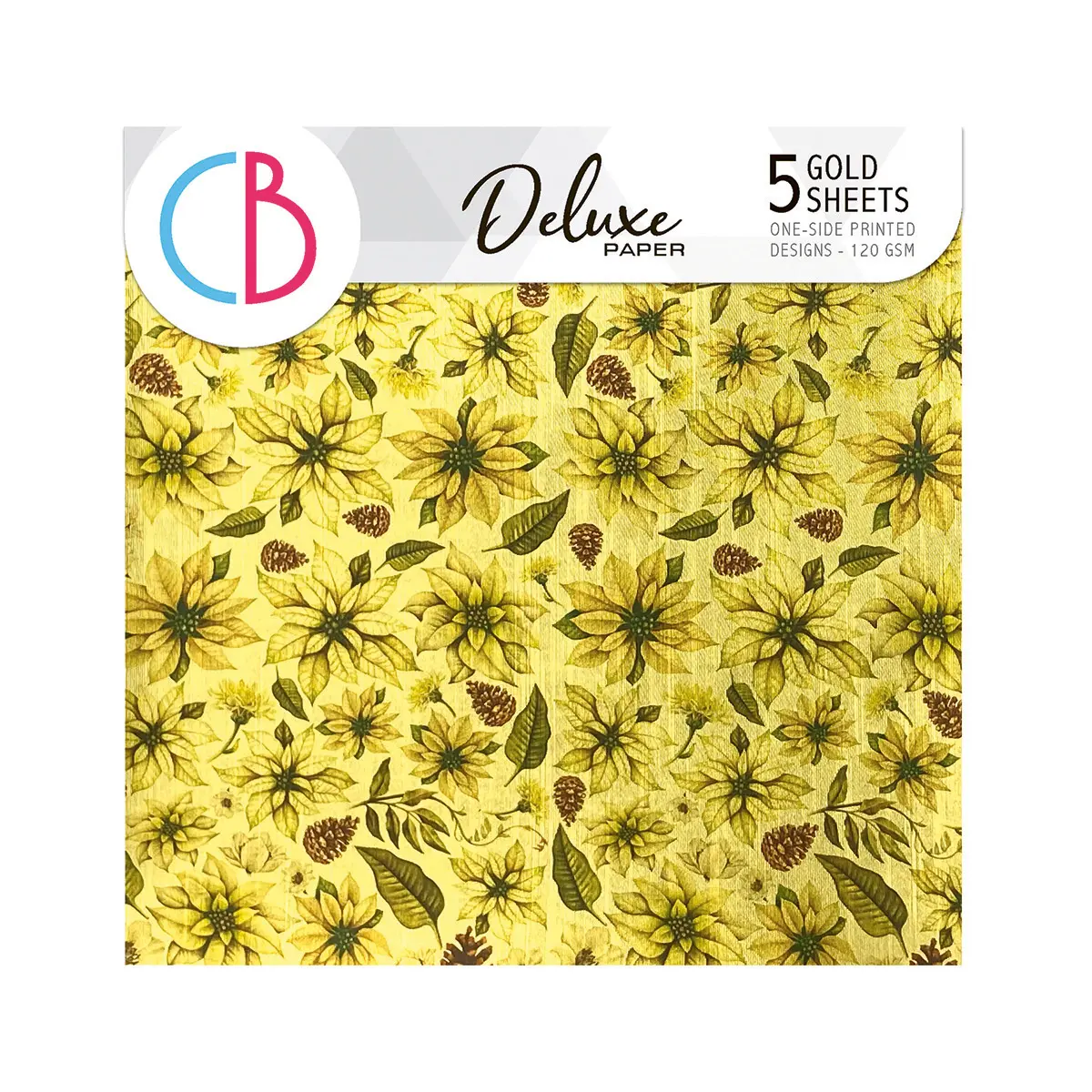 Sparkling Christmas Deluxe Paper Gold 6"X6" 5/Pkg 1