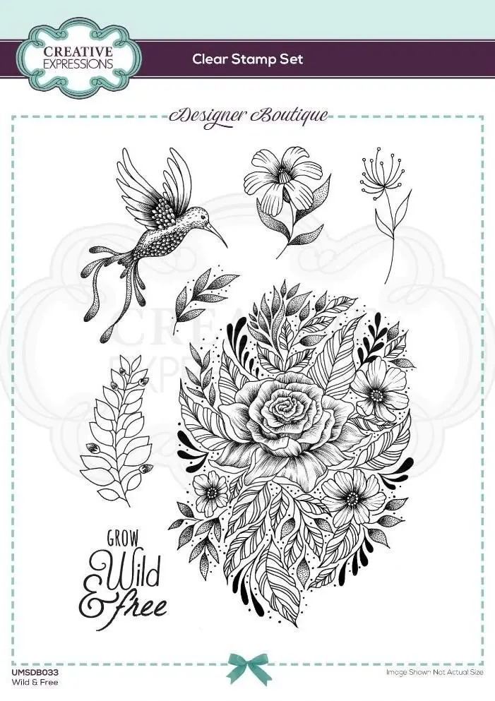 Designer Boutique Collection Wild & Free A5 Clear Stamp Set 1