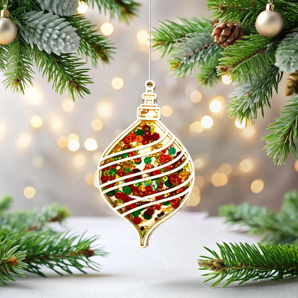 Craftreat 3D Shaker Chipboard - Bauble 1