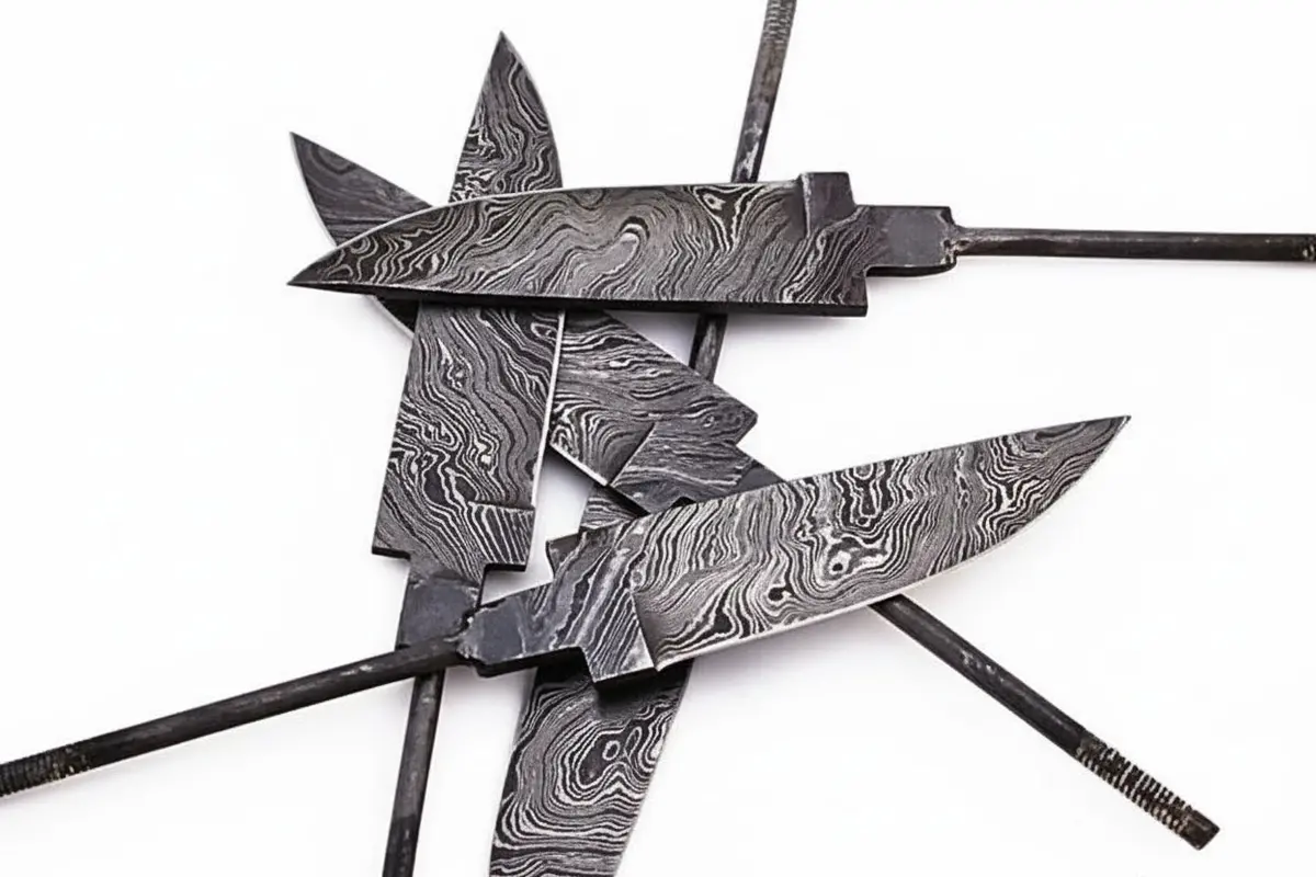 5-Piece Hand Forged Damascus Hunting Knife Blanks Set 1