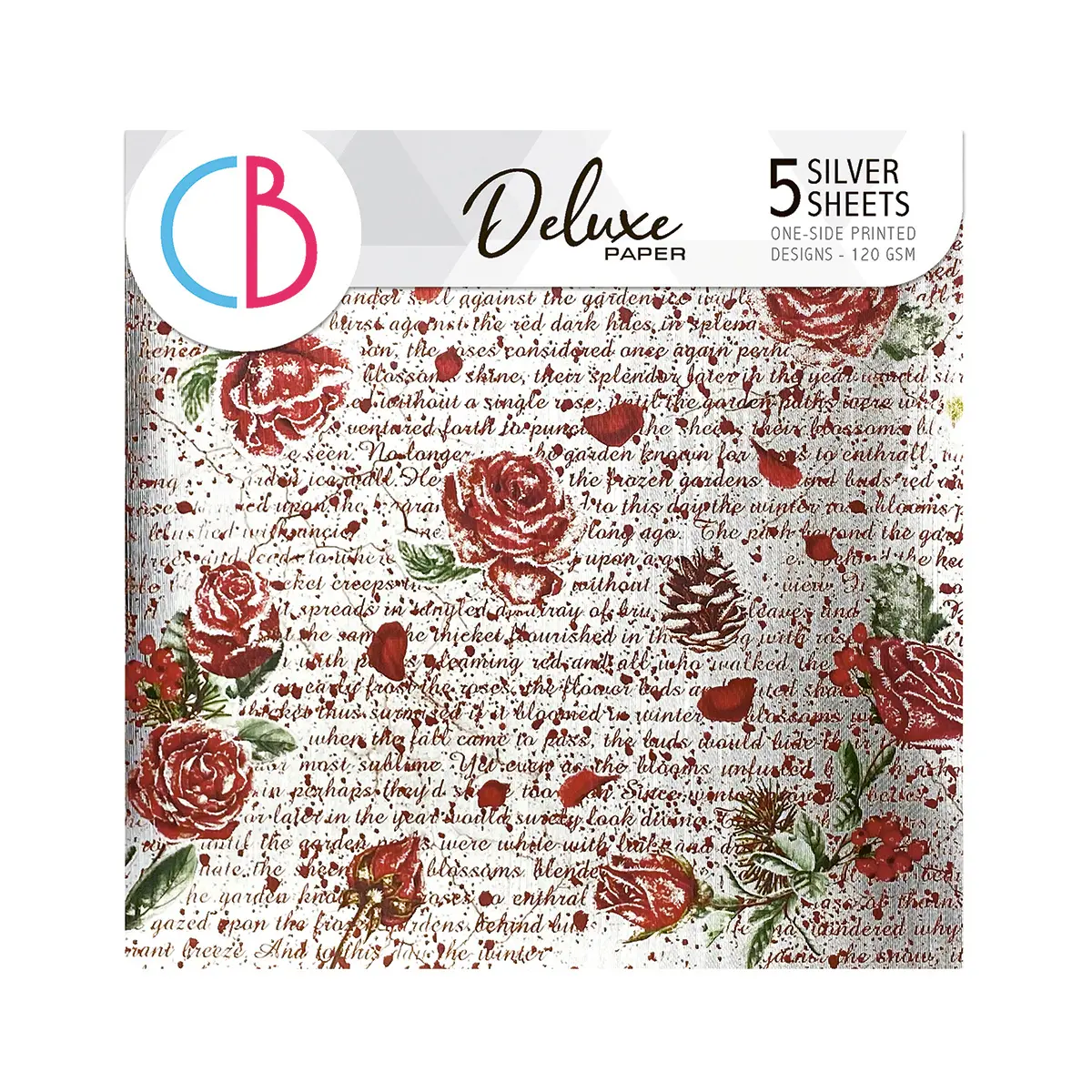 Frozen Roses Deluxe Paper Silver 6"X6" 5/Pkg 1