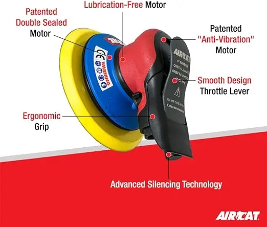 Aircat 6700-6-332 Lubrication-Free Orbital Palm Sander 2