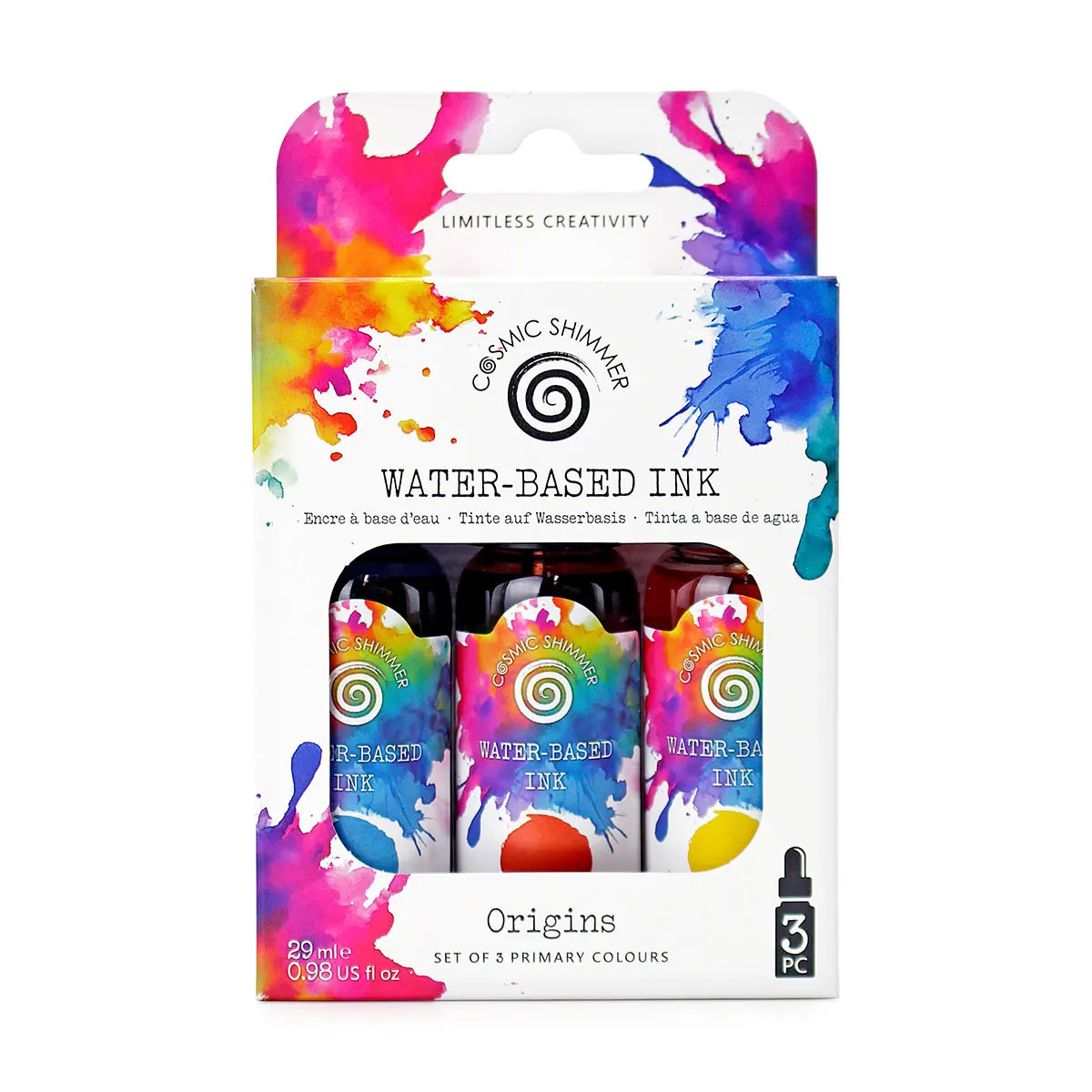 Cosmic Shimmer Origins Water-Based Inks, Set Of 3 Primary Colours 1