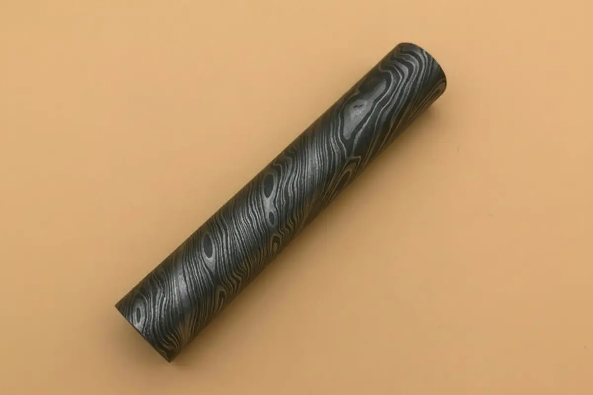 Custom Handmade Damascus Steel Round Rod 5.5 Inch 25.5 Mm Diameter 1