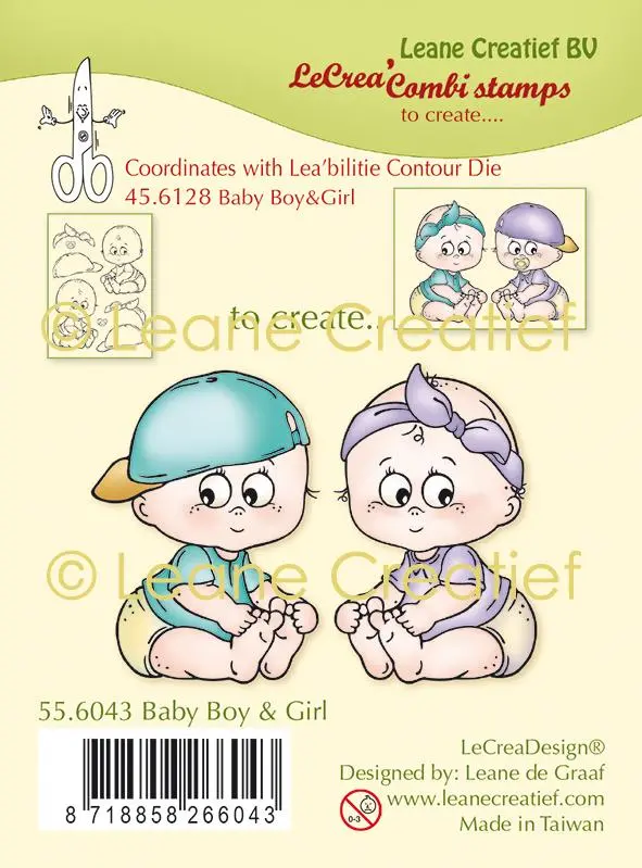 Lecreadesign Combi Clear Stamp Baby Boy & Girl 1