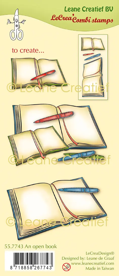 Lecreadesign Combi Clear Stamp An Open Book 1
