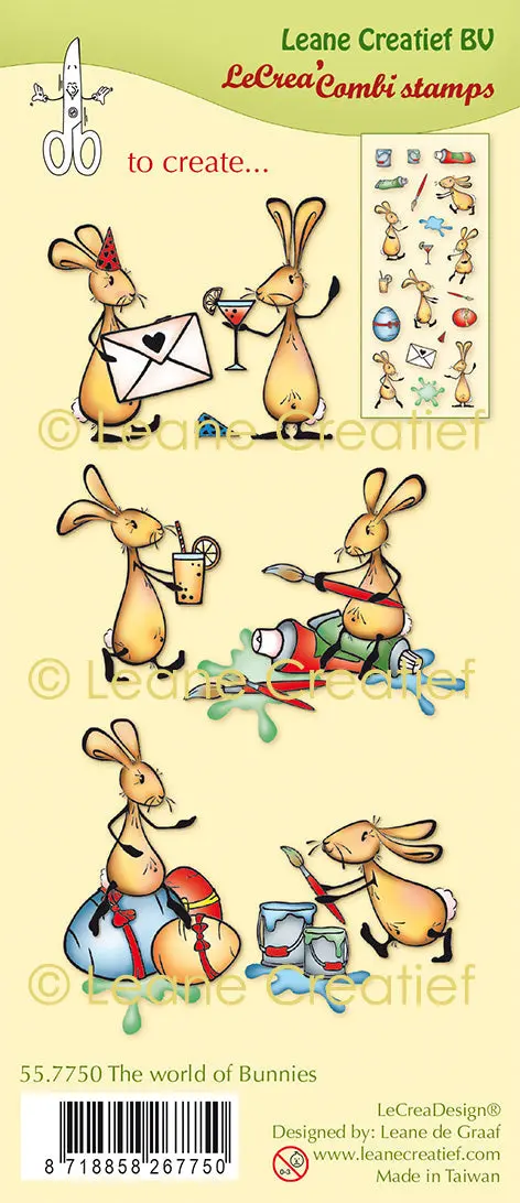 Lecreadesign Combi Clear Stamp The World Of Bunnies 1
