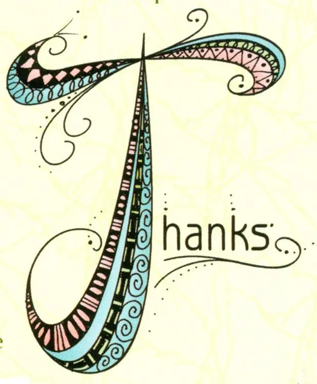 Lea'bilities Clear Stamp - Doodle Thanks 1