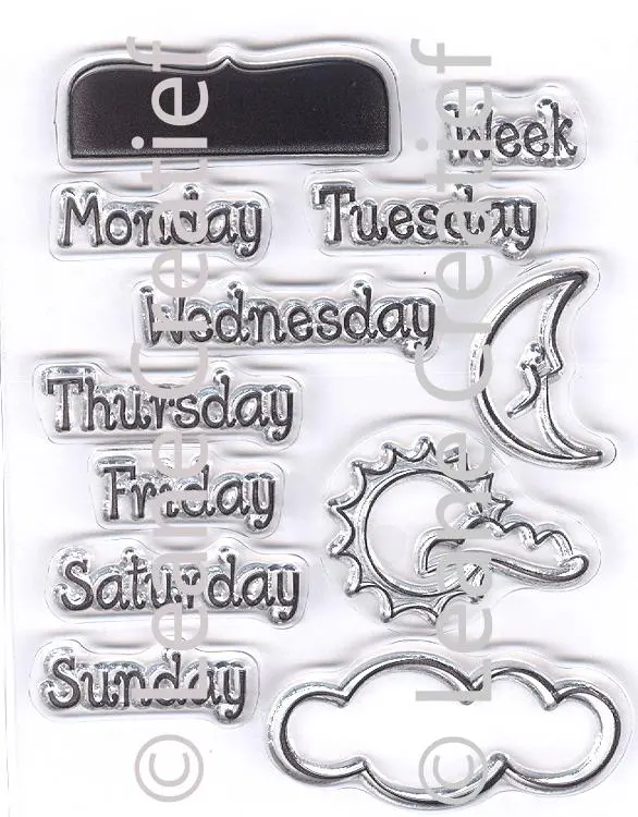 Project Life & Cards Clear Stamp  Days Of The Week 1