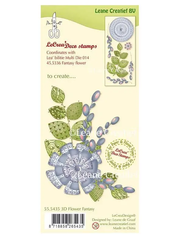 Lecreadesign Clear Stamp 3D Fantasy Flower 1
