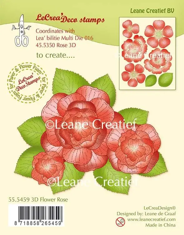 Lecreadesign Clear Stamp 3D Flower Rose 1