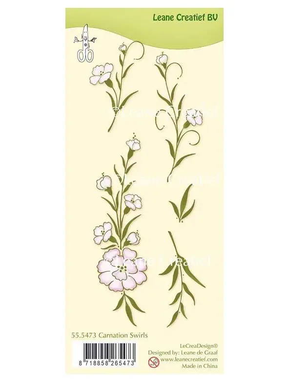 Lecreadesign Clear Stamp Carnation Swirls 1