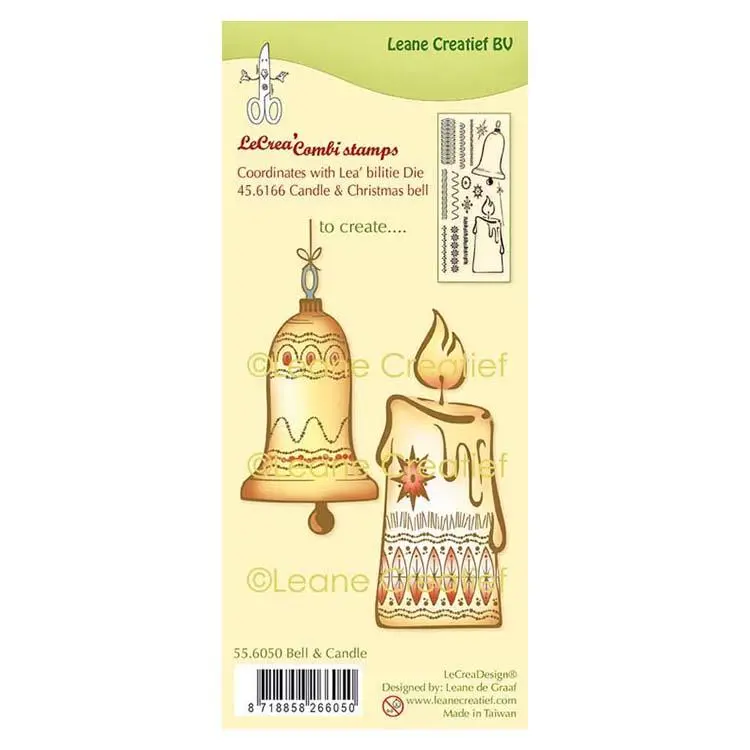 Lecreadesign Combi Clear Stamp Christmas Bell & Candle 1