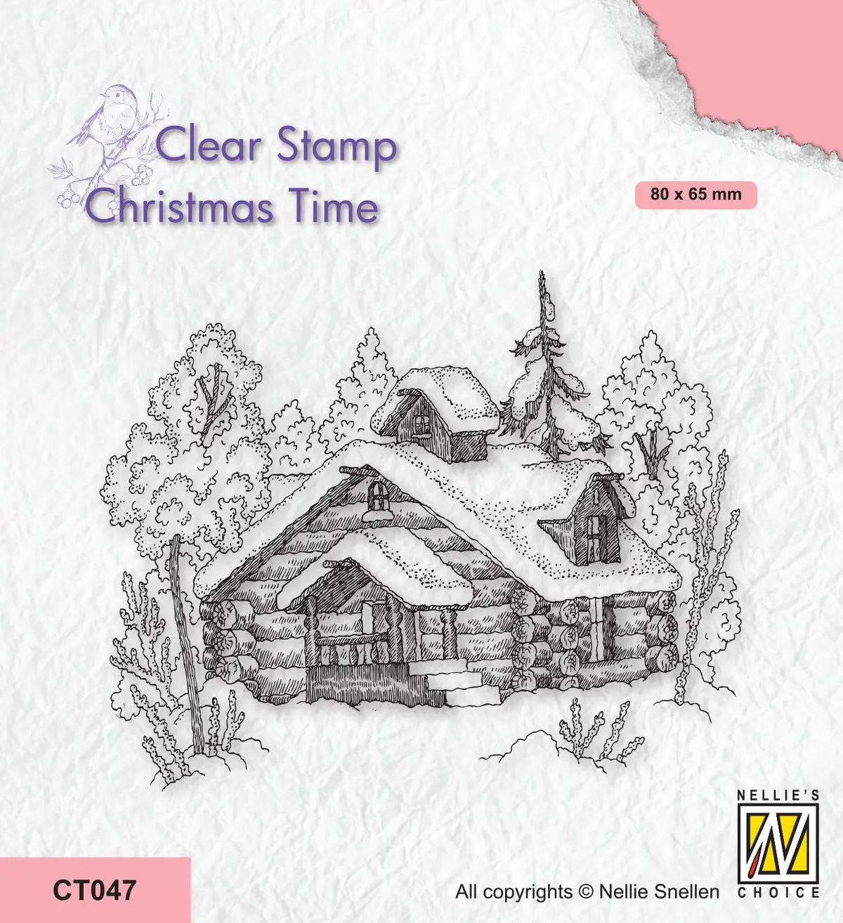Nellie's Choice Clear Stamp - Christmas Time - Snowy Winter Scene 1