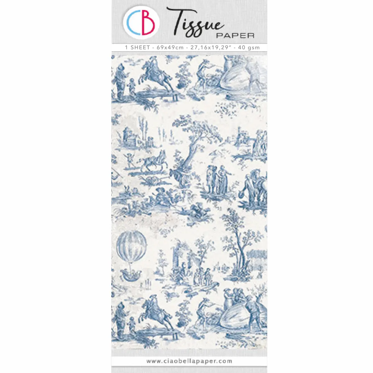 Tissue Paper Cm69x49 27,66"X19,29”Toile De Jouy 1