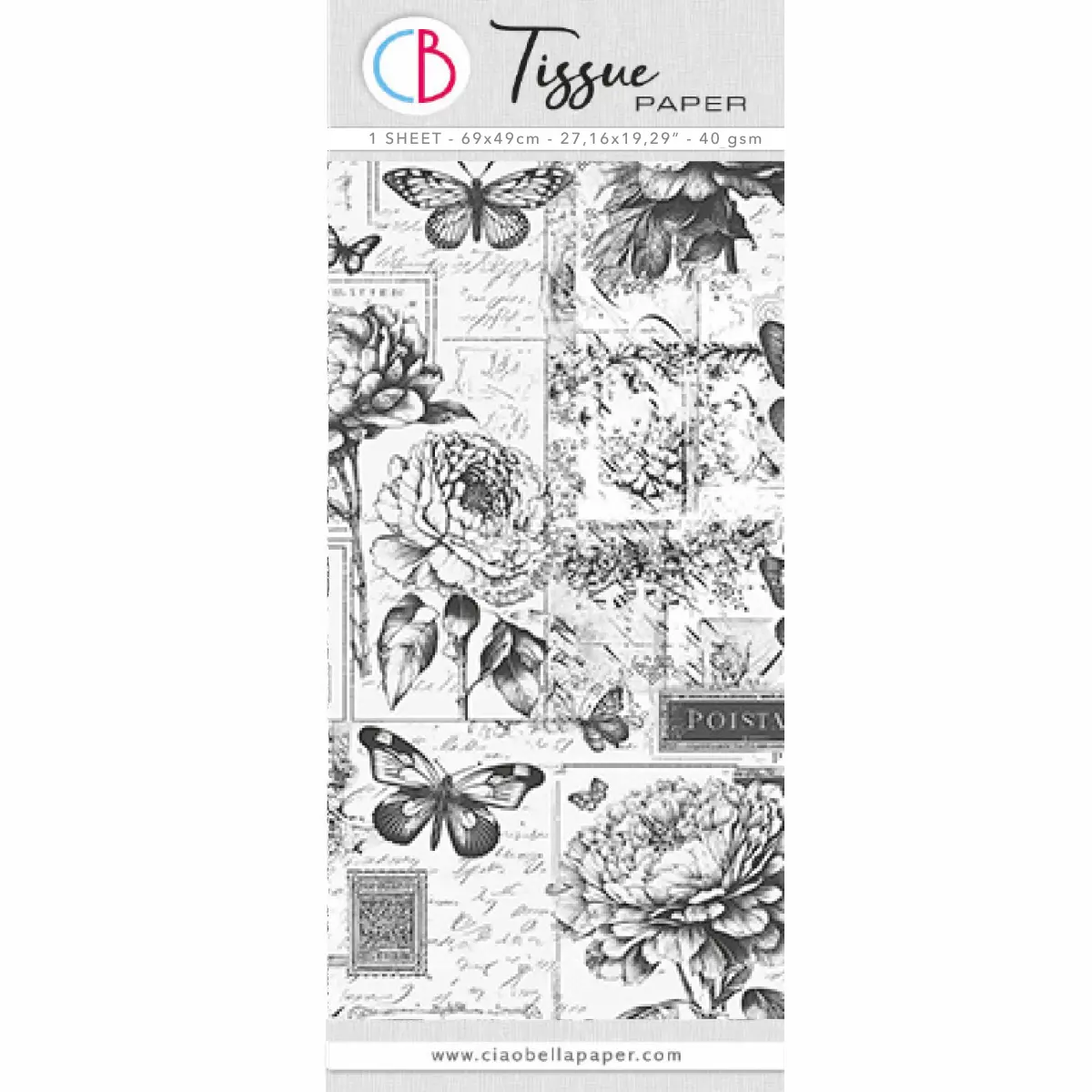Tissue Paper Cm69x49 27,66"X19,29” Botany 1