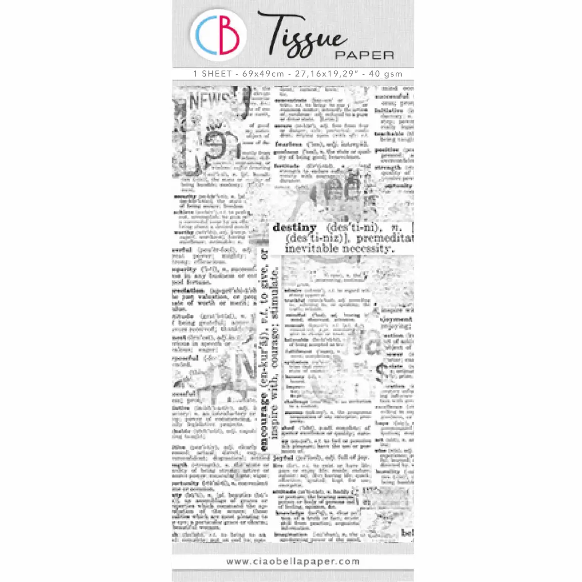 Tissue Paper Cm69x49 27,66"X19,29” News 1
