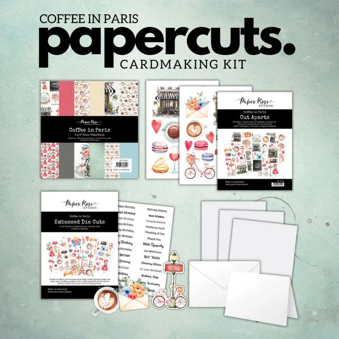 Coffee In Paris Papercuts Cardmaking Kit 32523 1