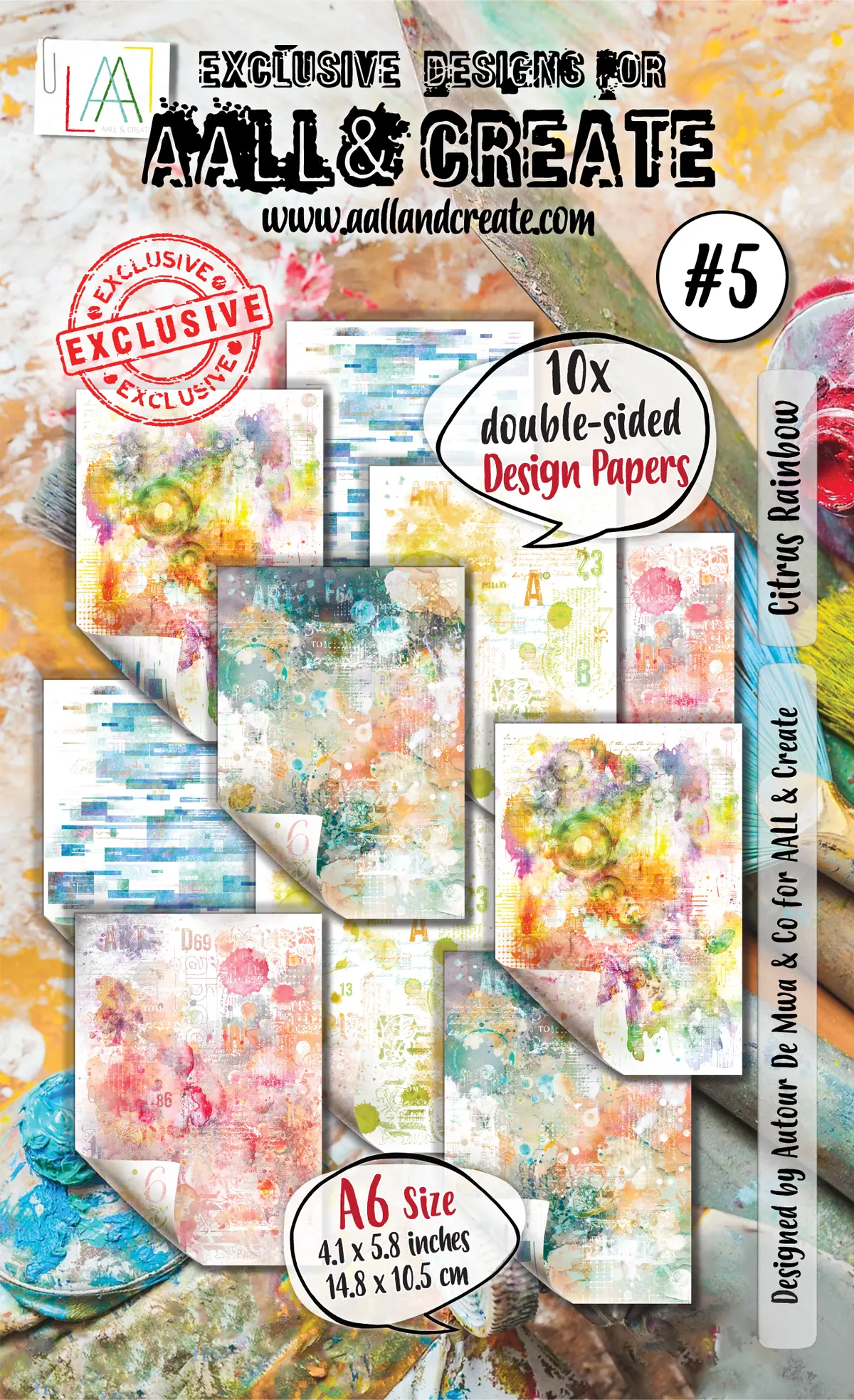 Aall And Create - A6 Design Paper - Citrus Rainbow 1