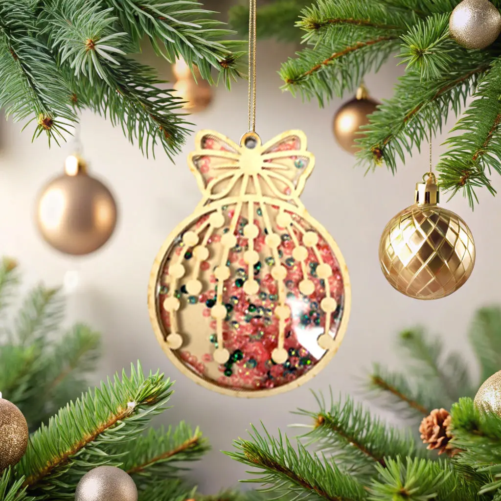 Craftreat 3D Shaker Chipboard - Round Bauble 1