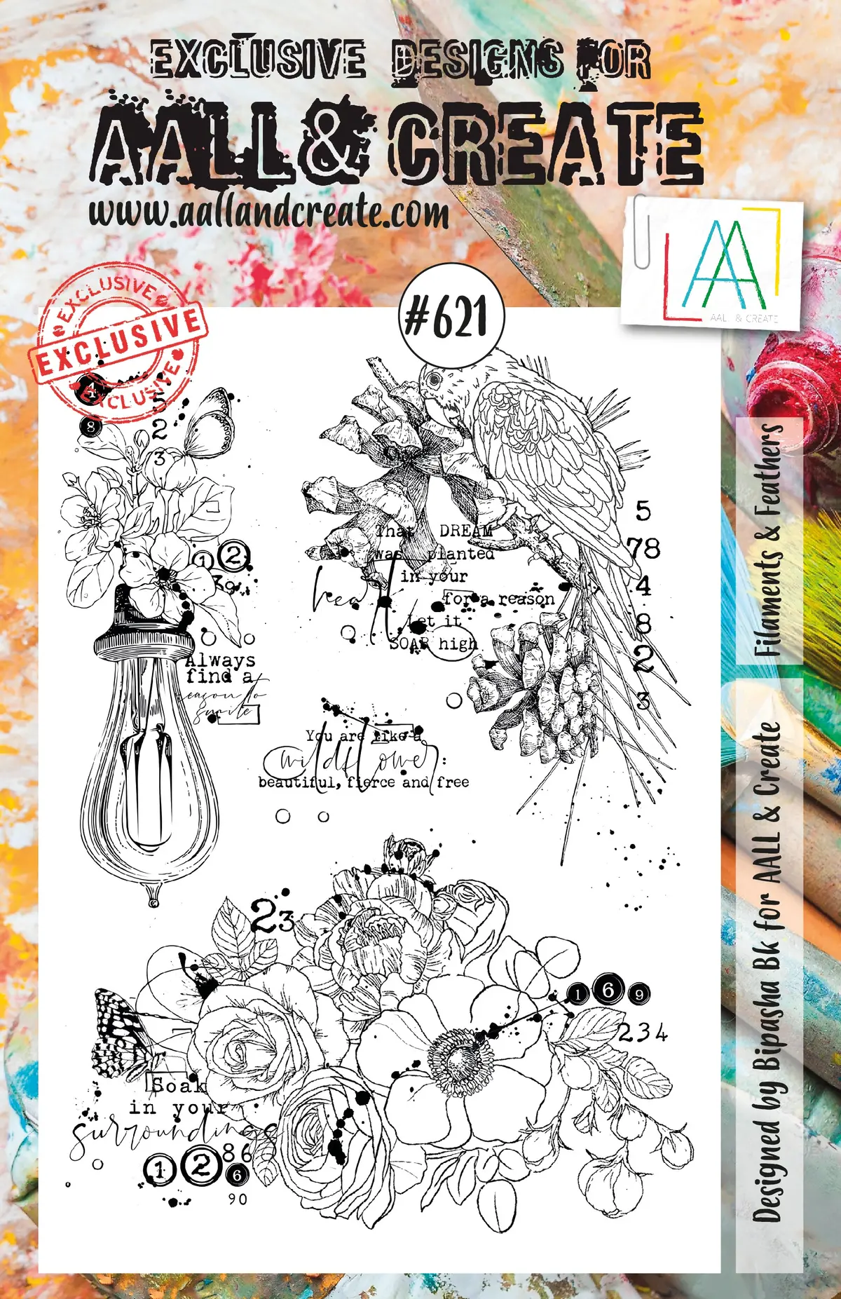 Aall And Create Stamp Set - 621 - Filaments & Feathers 1