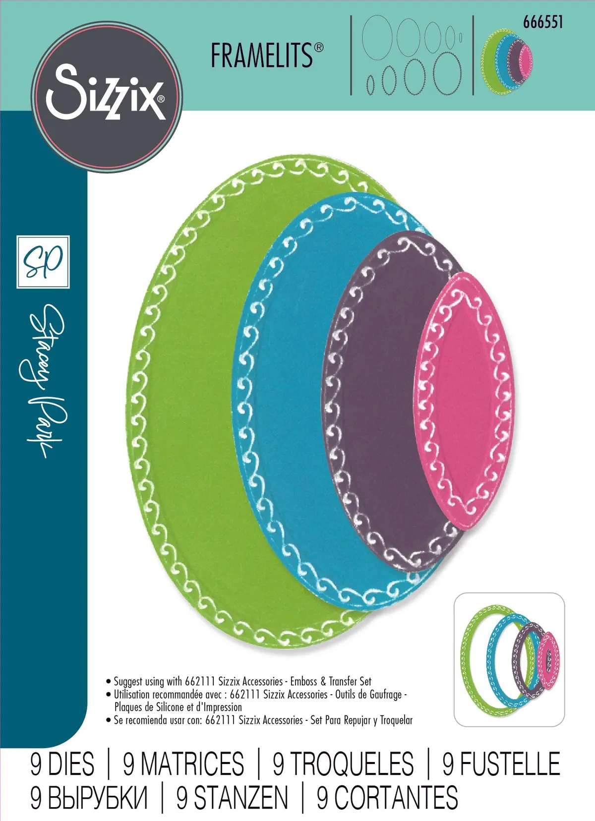 Sizzix Framelits Die Set 9Pk Fanciful Framelits Clare Classic Ovals By Stacey 1