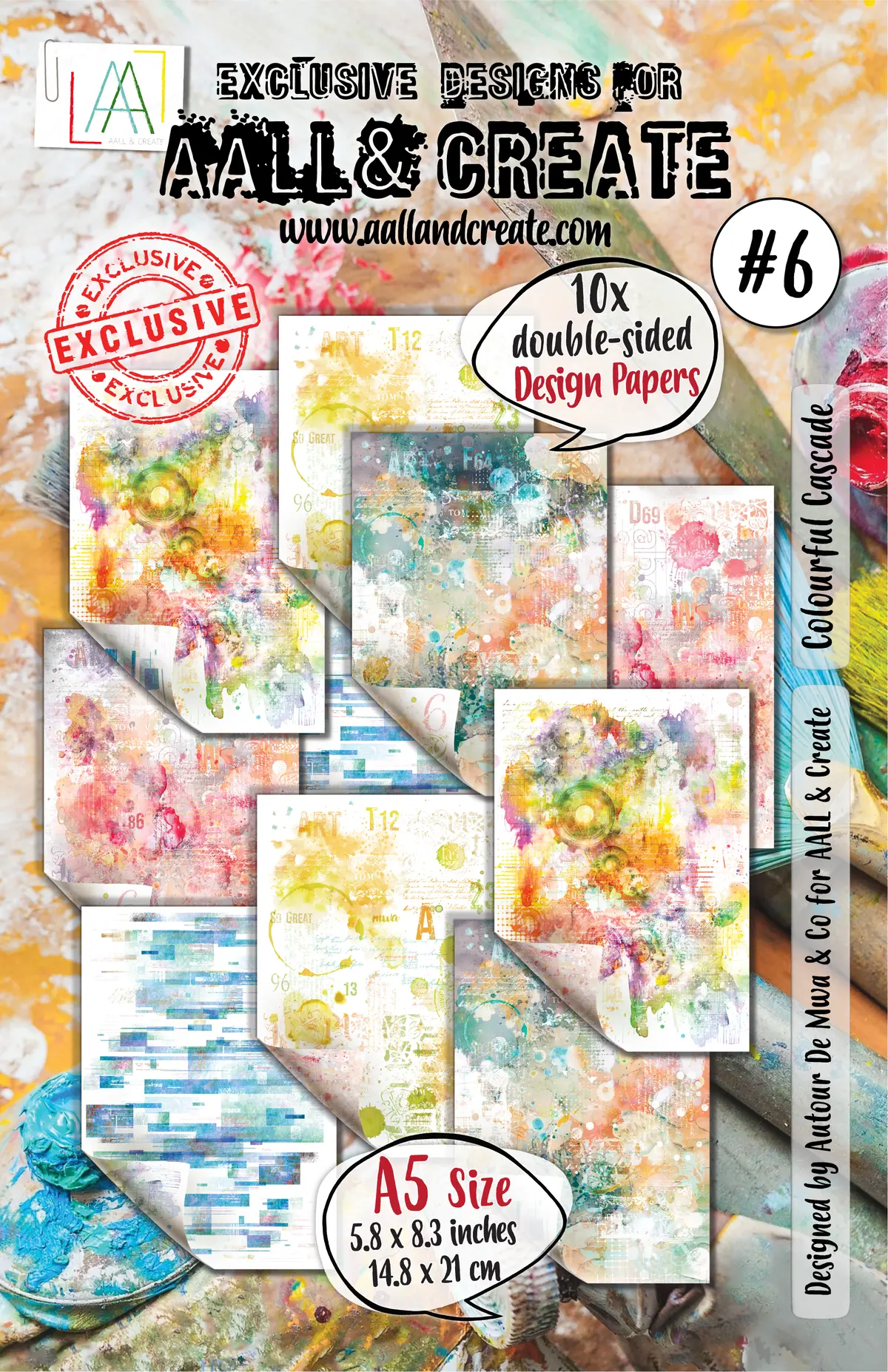 Aall And Create - A5 Design Paper - Colourful Cascade 1