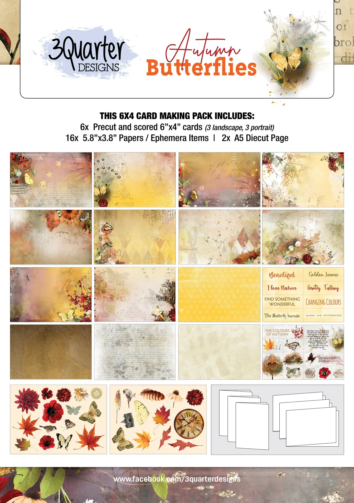 3Quarter Designs - Card Collection - Autumn Butterfly 1