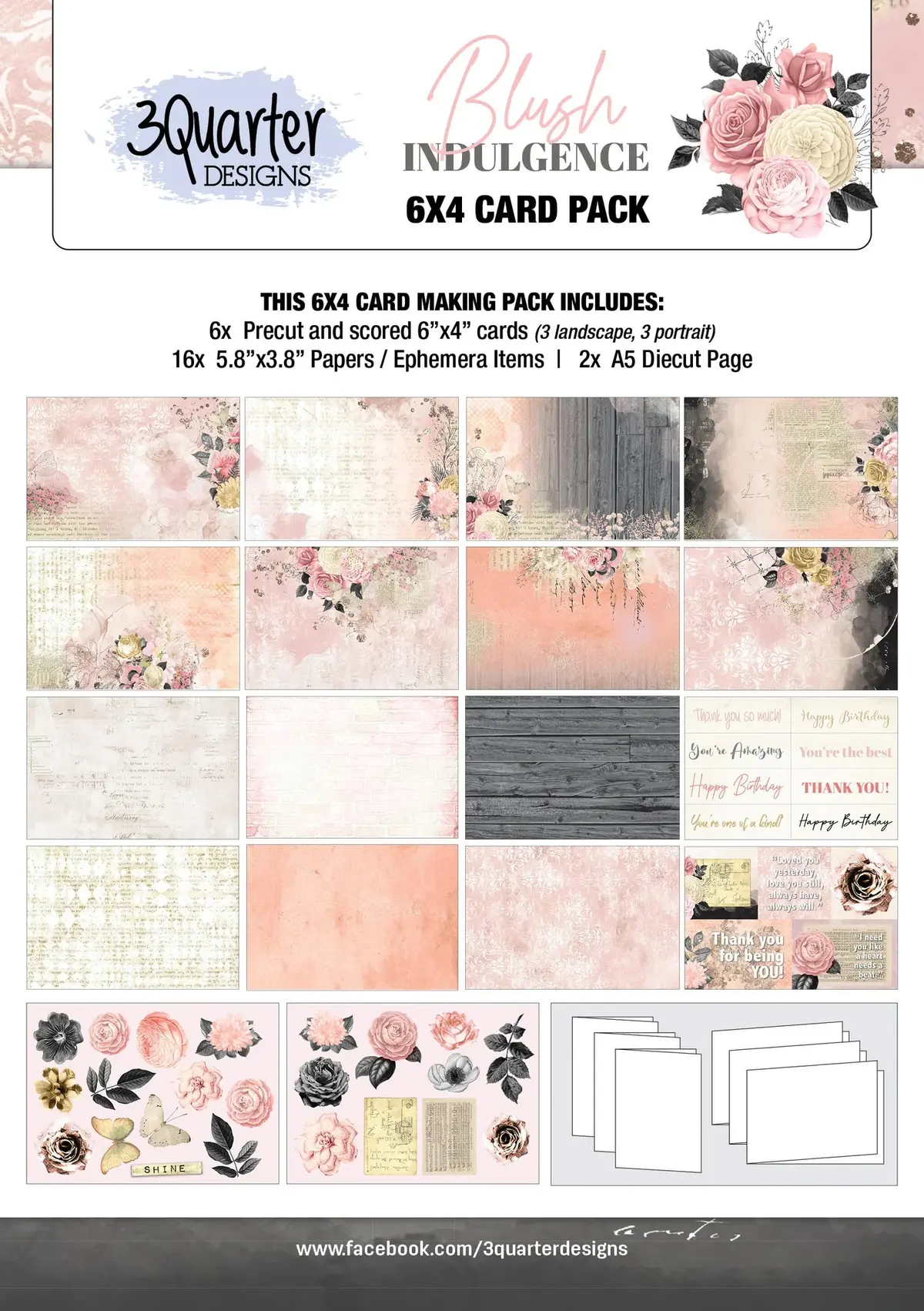 Blush Indulgence Collection 6"X4" Card Pack 1