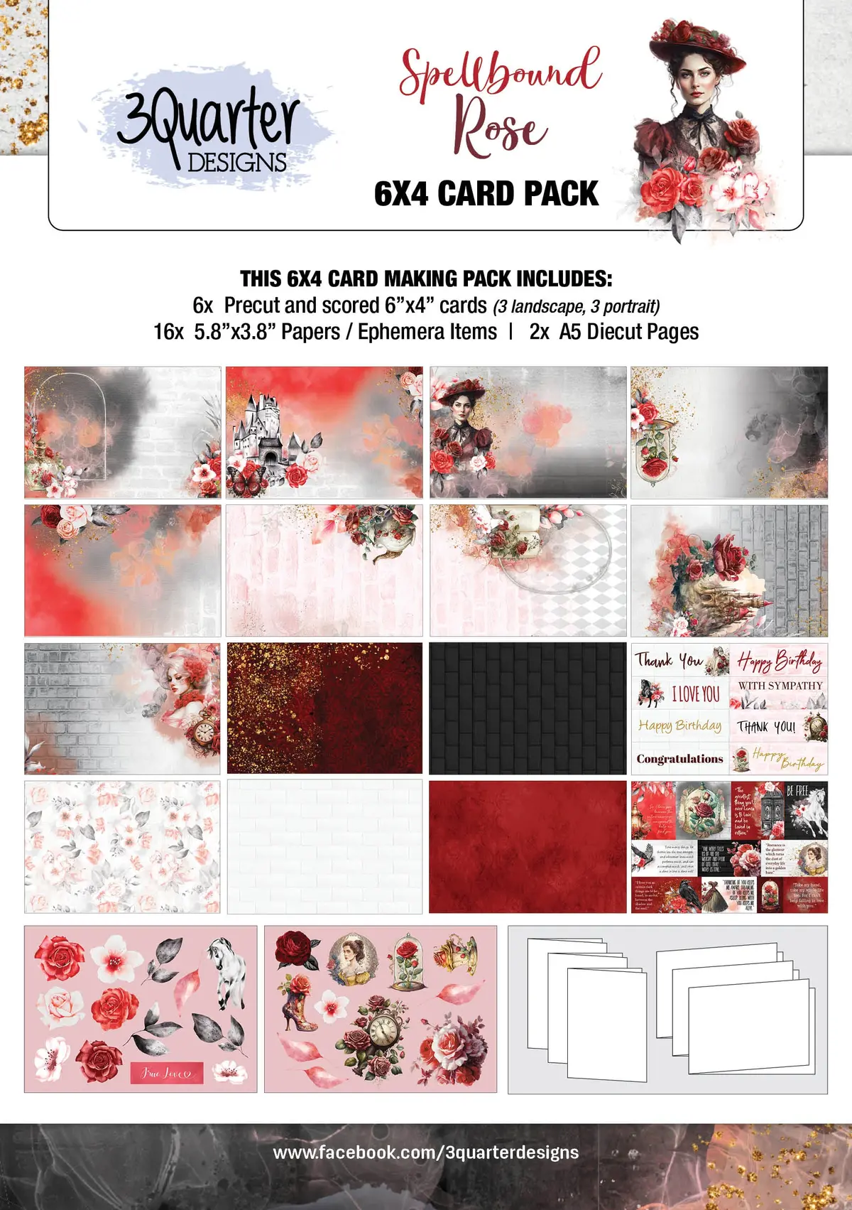 Spellbound Rose 6X4 Card Pack 1