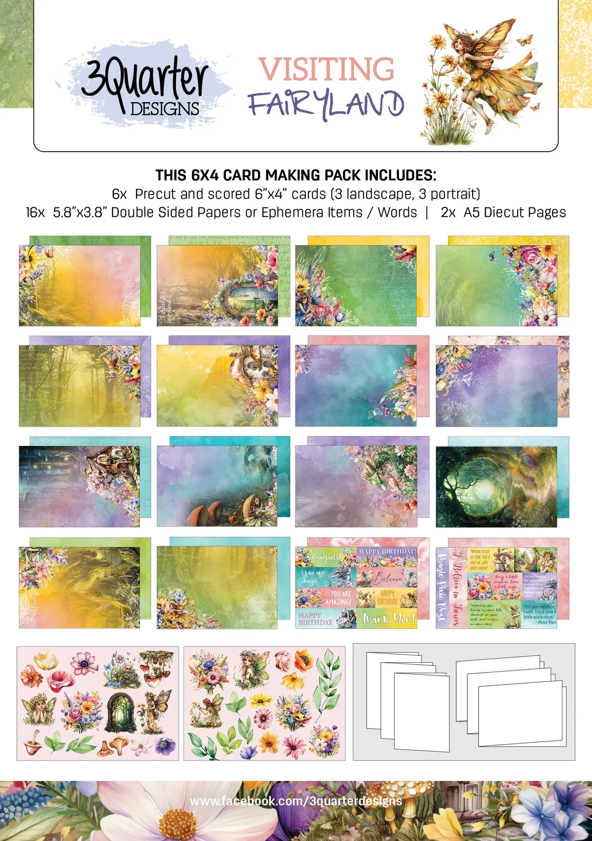 3Quarter Designs Visiting Fairyland 6X4 Card Pack 1