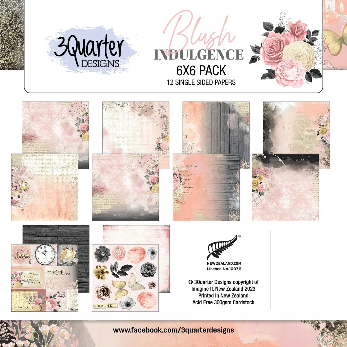 Blush Indulgence Paper Pack 6" X 6" 1