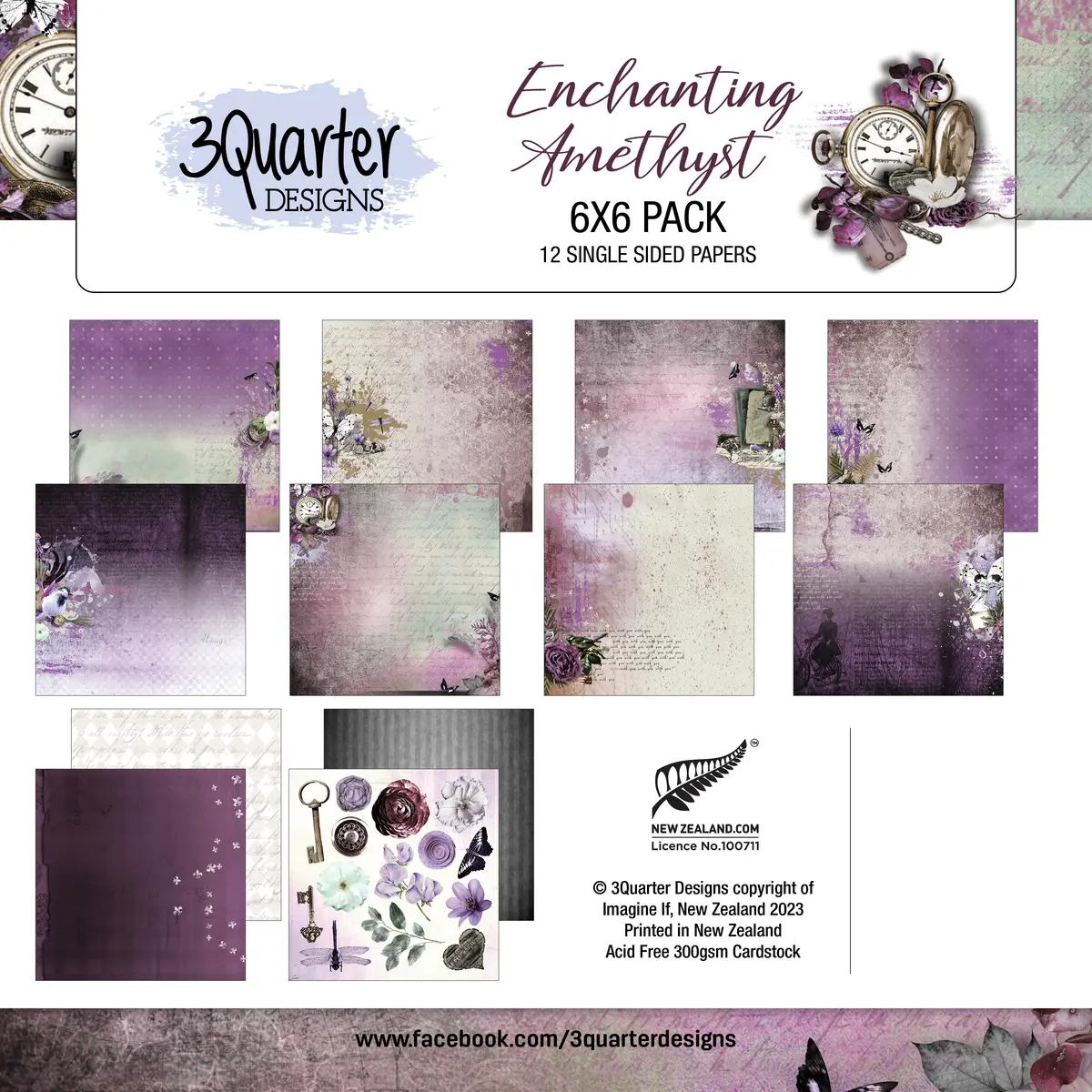 3Quarter Designs - Enchanted Amethyst - Paper Pad 6 X 6 1