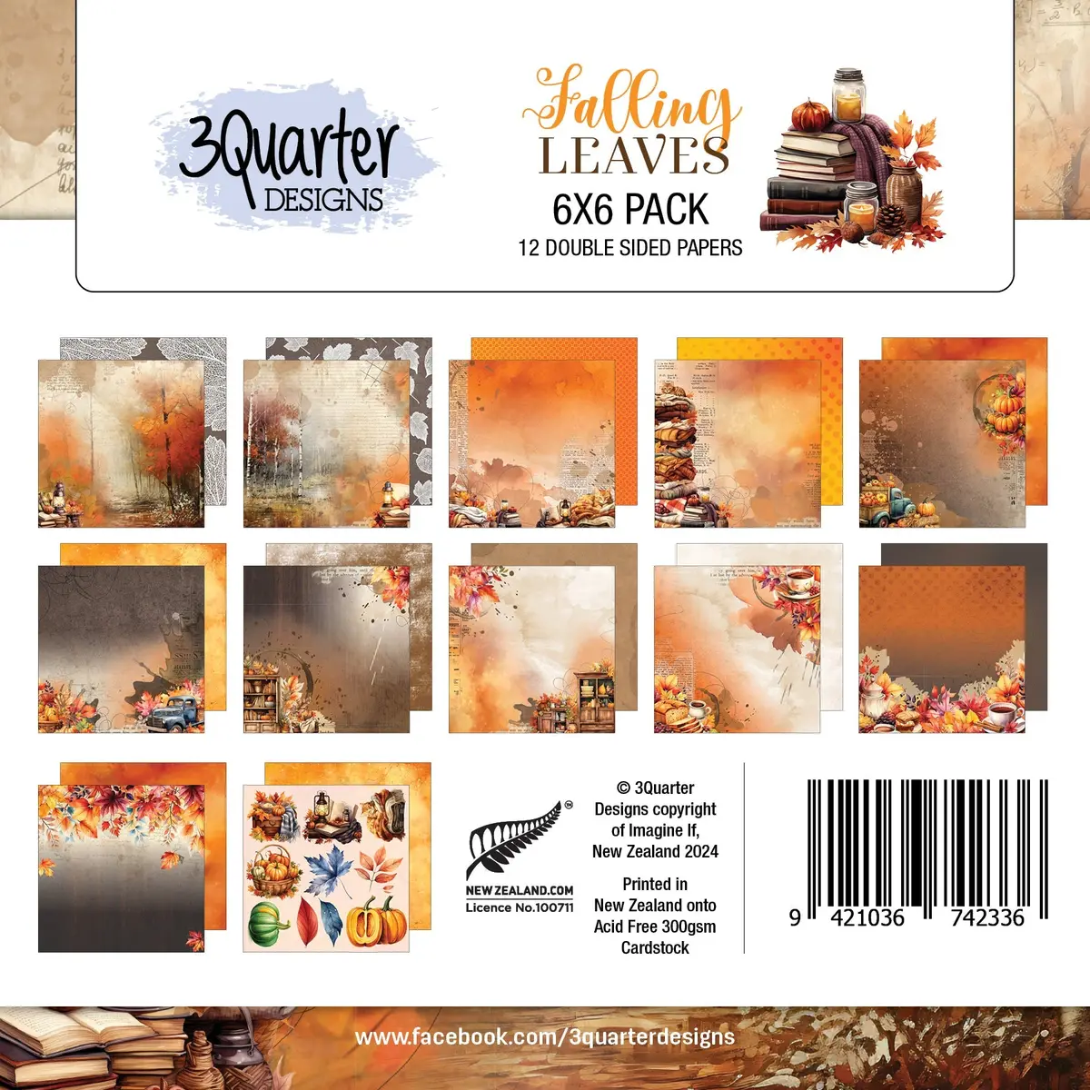 3Quarter Designs Falling Leaves 6X6 Paper Pack 1