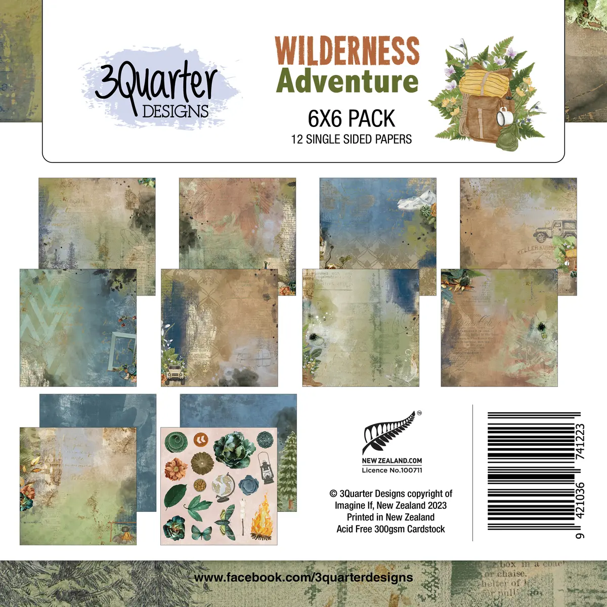 3Quarter Designs - 6" X 6" Paper Pack - Wilderness Adventures 1