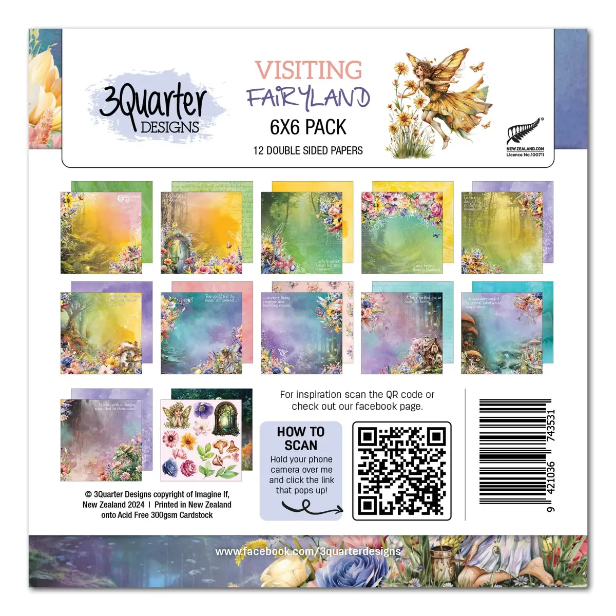3Quarter Designs Visiting Fairyland 6X6 Paper Pack 1