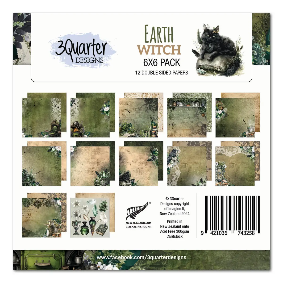 3Quarter Designs Earth Witch 6X6 Paper Pack 1