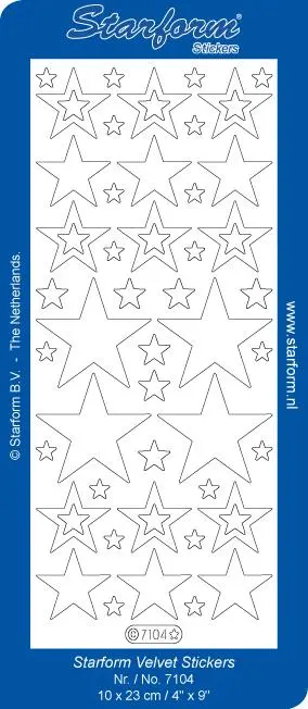 Deco Stickers - White Velvet Stars 1