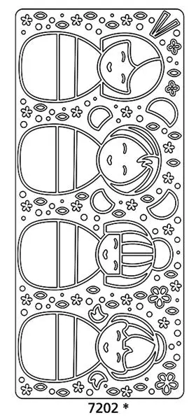 Peel Off Sticker -Chinese Dolls 1