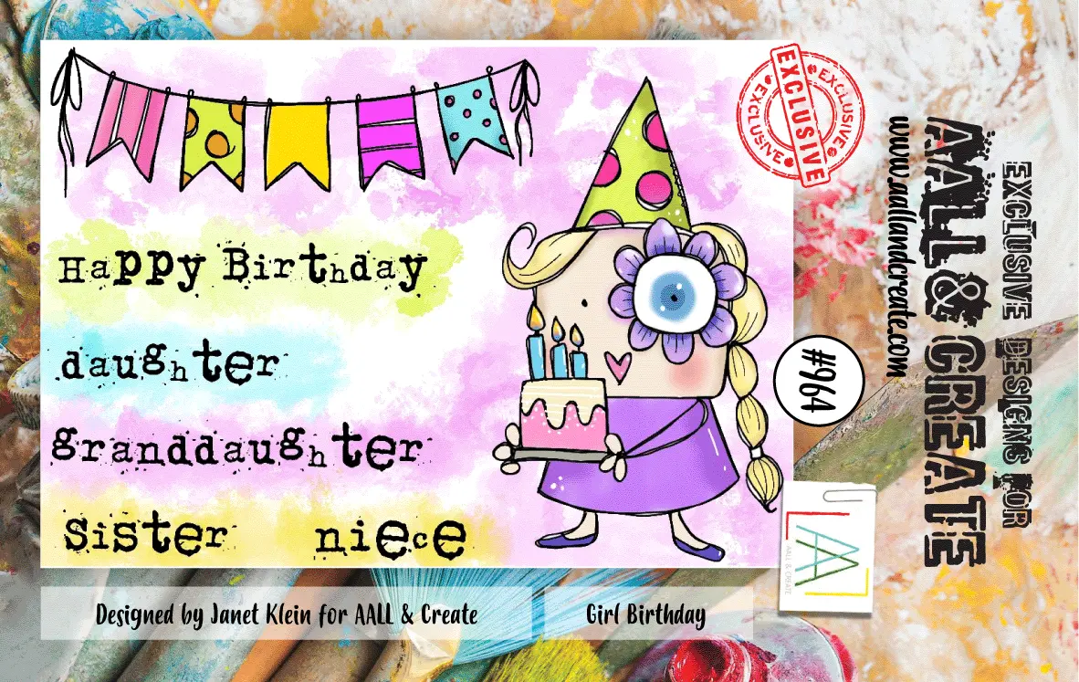 Aall And Create #964 - A7 Stamp Set - Girl Birthday 1