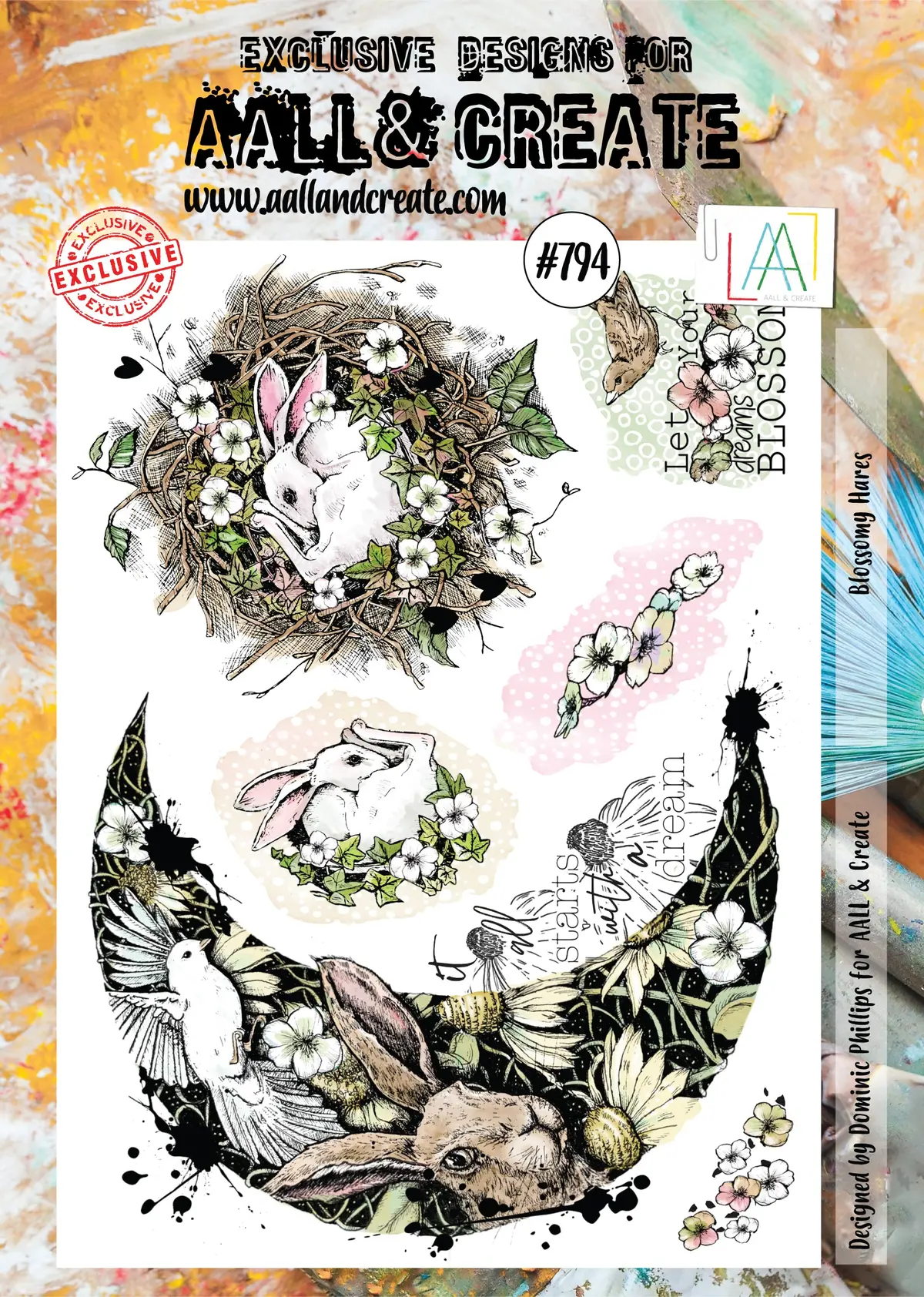 Aall And Create Stamp Set - 794 - Blossomy Hares 1