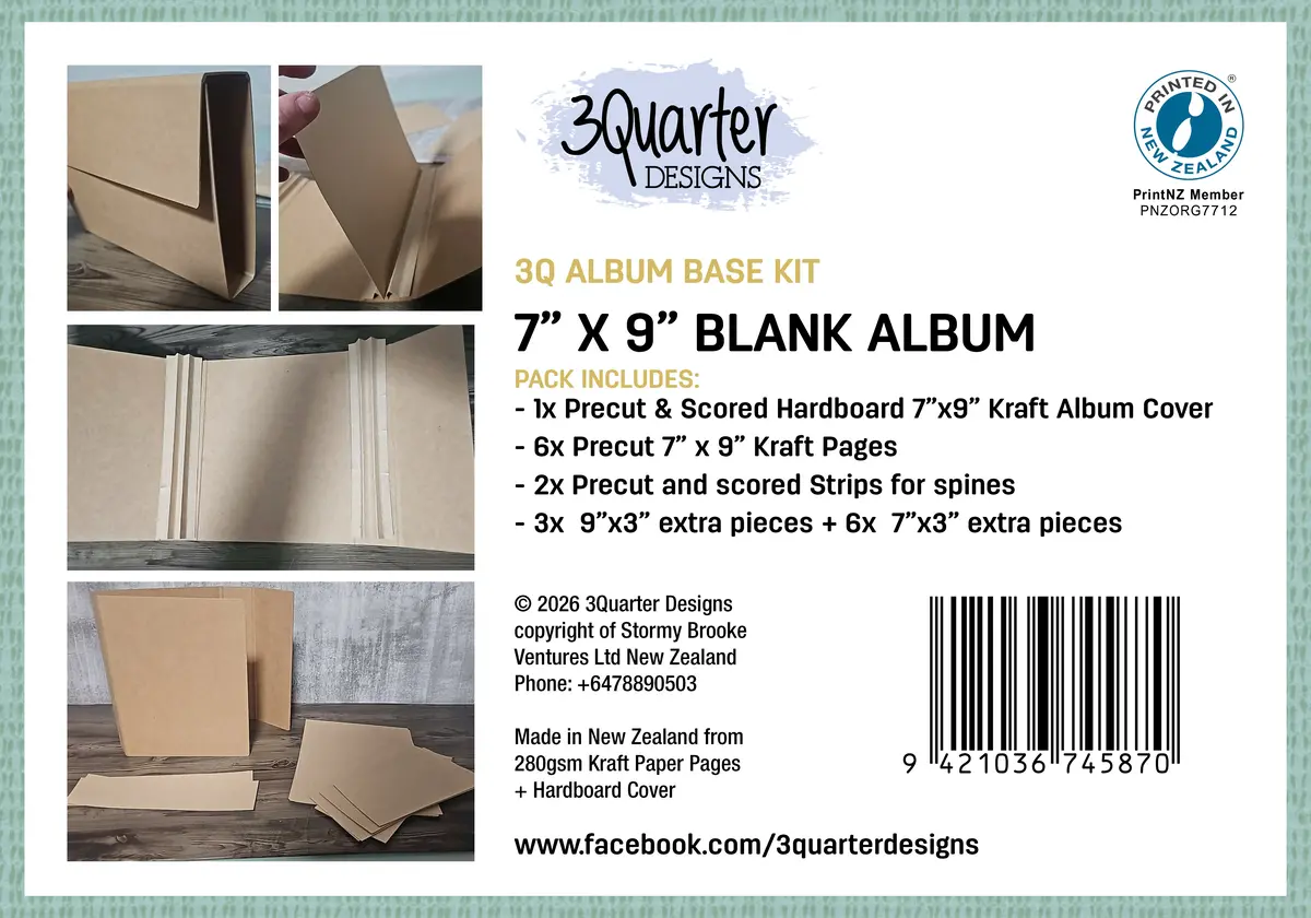 3Quarter Designs 7X9 Blank Album - Kraft 1