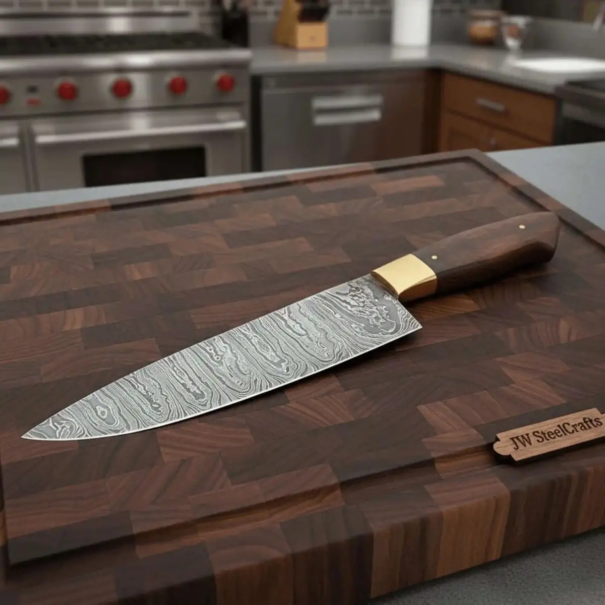 8-Inch Gyuto Chef Knife — Damascus Steel With Rosewood Handle (Hand-Forged) 2