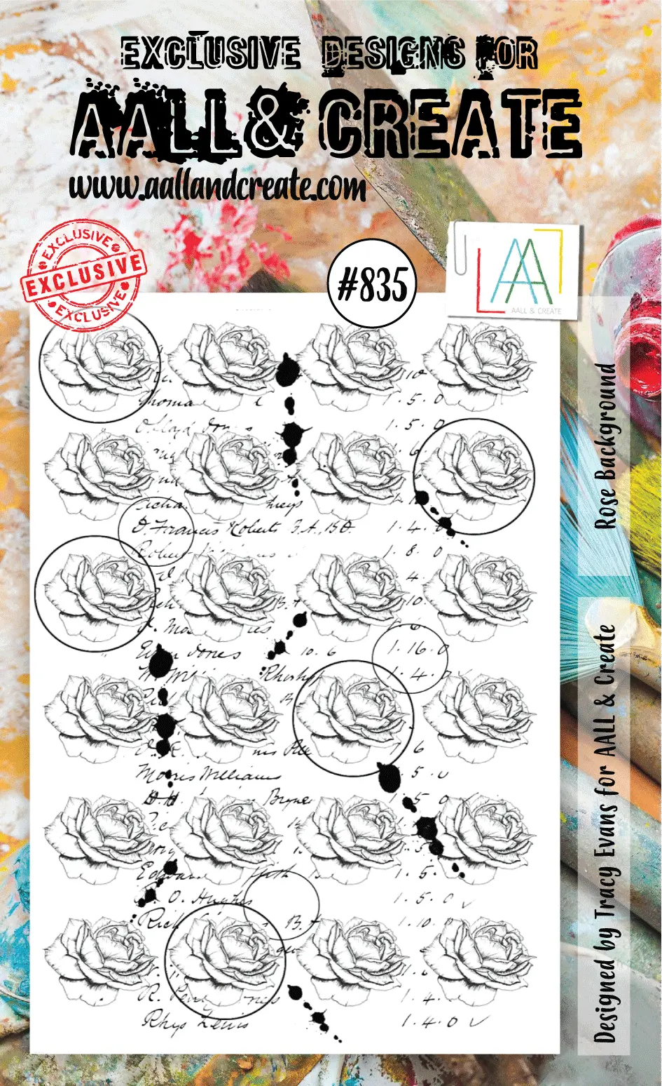 Aall And Create Stamp Set - 835 - Rose Background 1