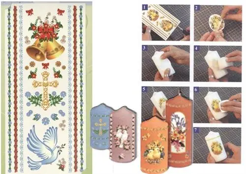 Candle Transfers - Bell, Cross, Pigeon And Border 1