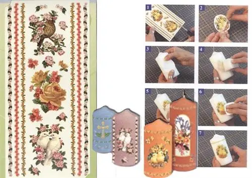 Candle Transfers - Bird, Roses And Pigeons Border 1
