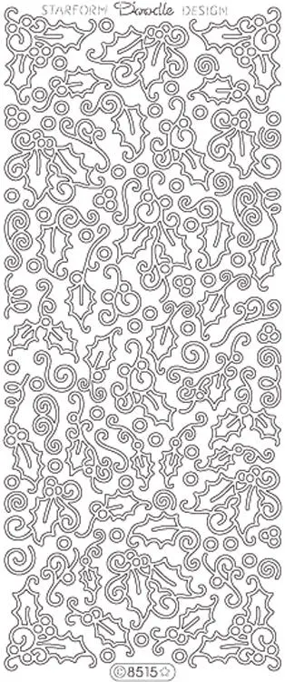 Deco Stickers -Swirls And Holly 1