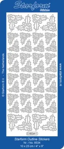 Deco Stickers - Corners - Holly & Berries 1