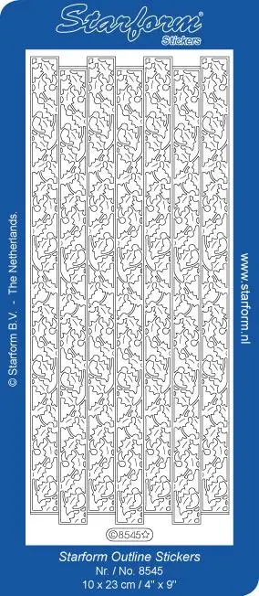 Deco Stickers - Ribbon Border-Holly & Leaves 1